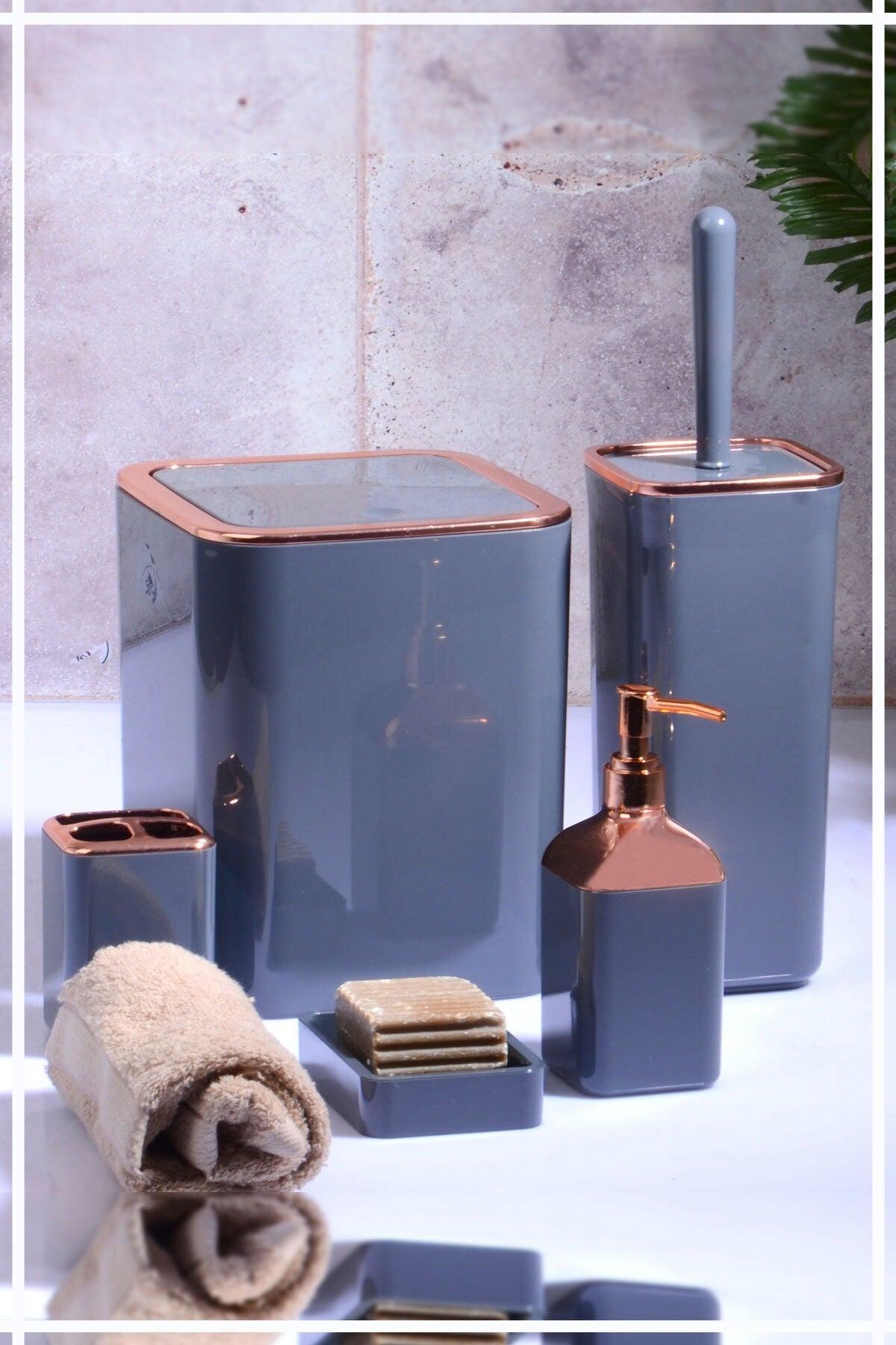 Copper Series Square Bathroom Set 5 Pieces Smoked - Swordslife