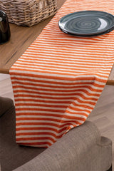 Coral Striped Linen Fabric 42x150 Cm Runner Table Cloth - Swordslife