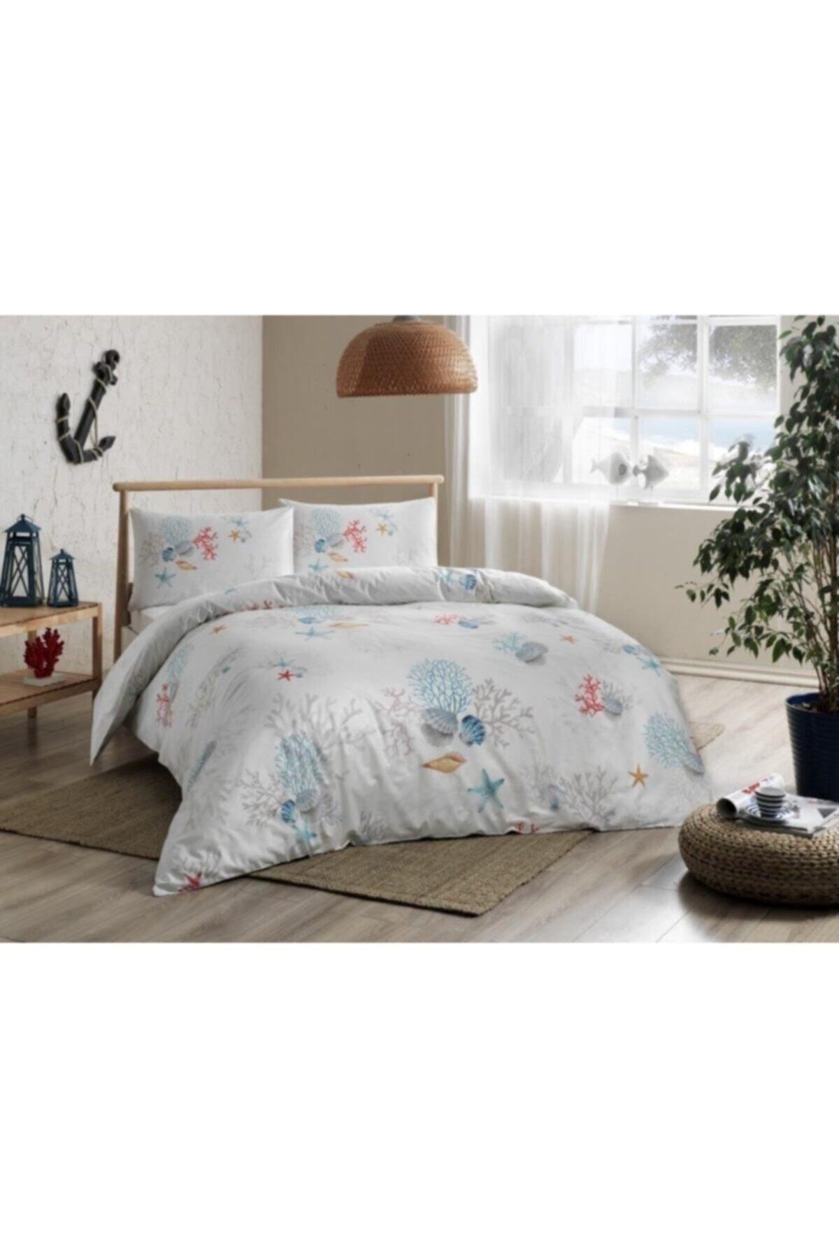 Coral Turquoise Double Ranforce Duvet Cover Set - Swordslife