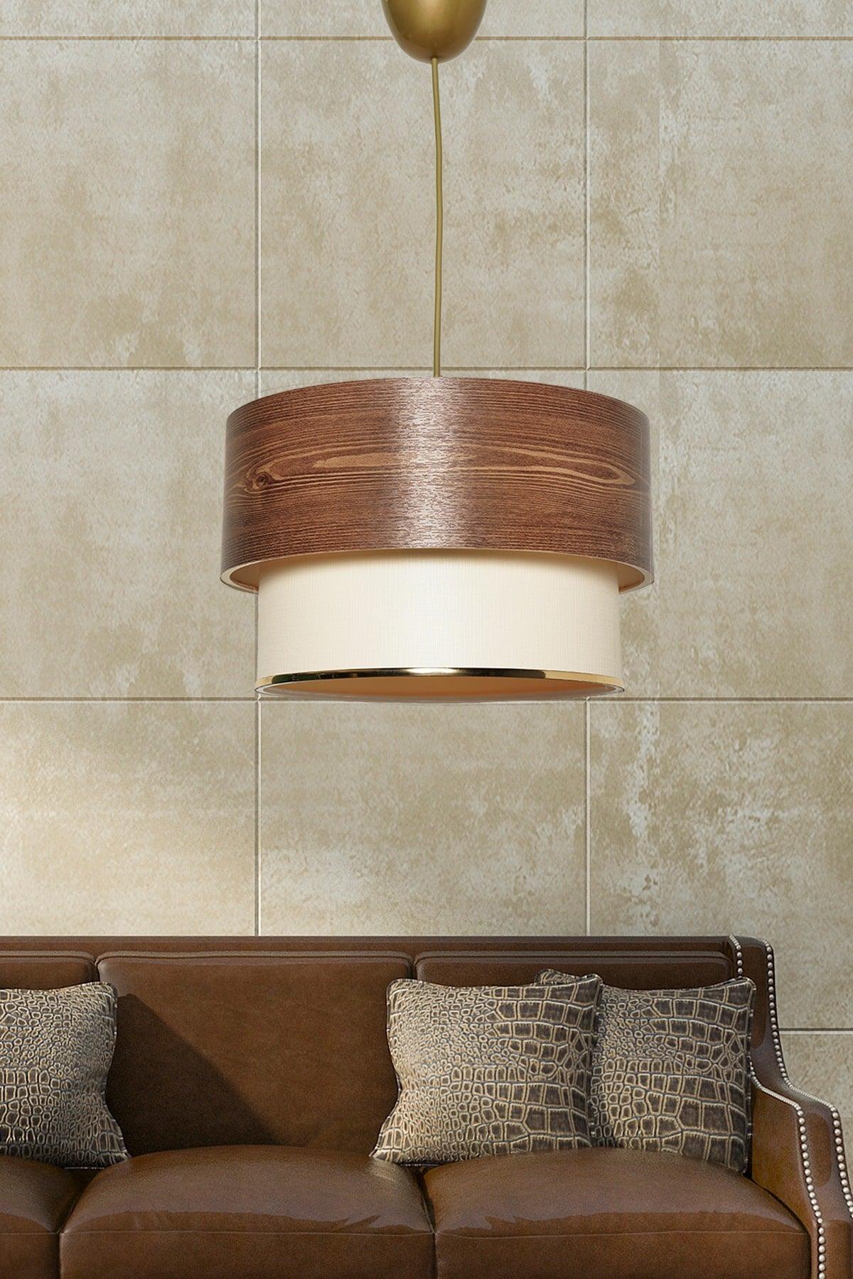 Corbeu Single Pendant Lamp Chandelier Brown-cream Mdrn-45 - Swordslife