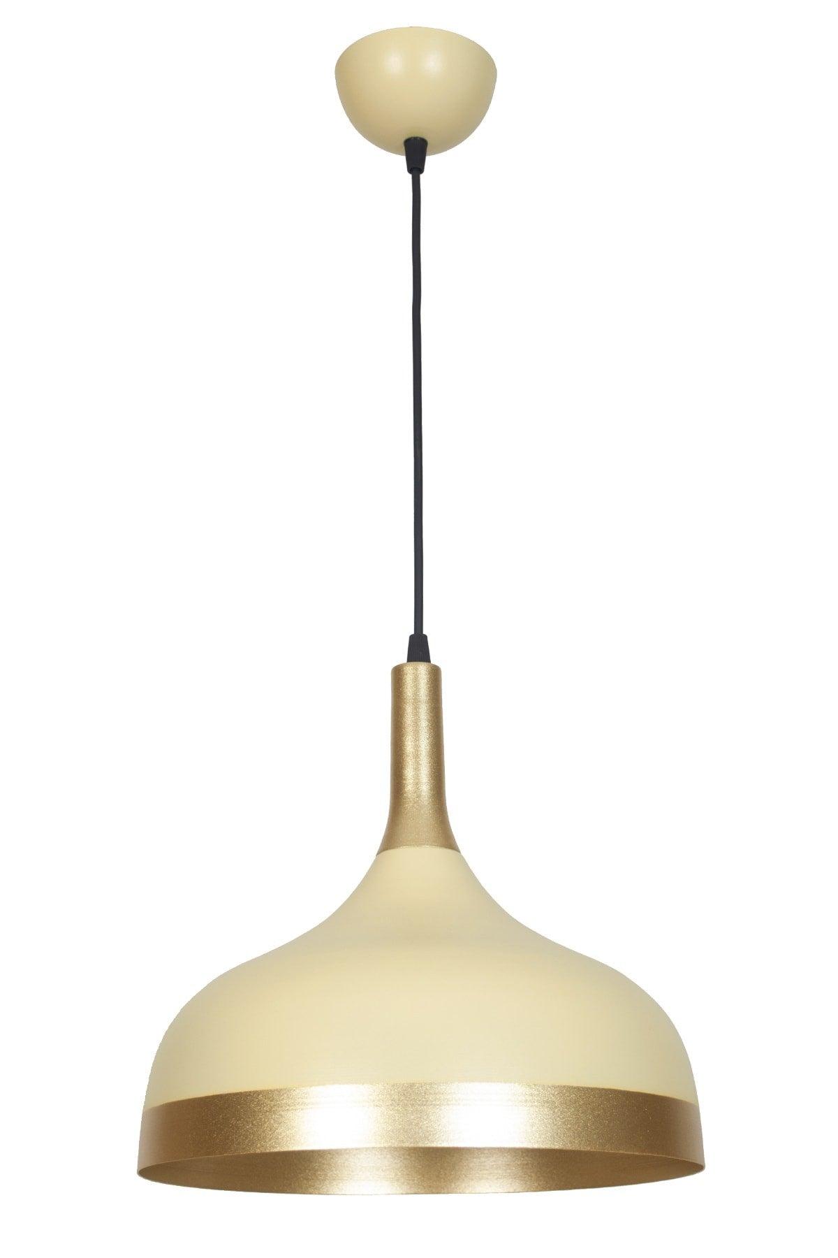 Cosmos Special Design Sport Modern Cream Color Gold Detailed Metal Cafe-kitchen Single Pendant Lamp Chandelier - Swordslife