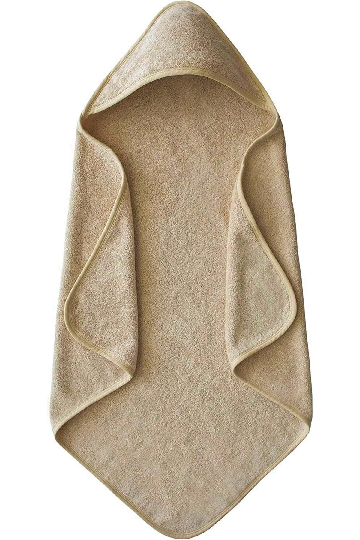 Cotton Baby-kids Hooded Towel Beige Swaddle Poncho - Swordslife