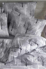 Cotton Gray Tree Double Duvet Cover Set - Swordslife