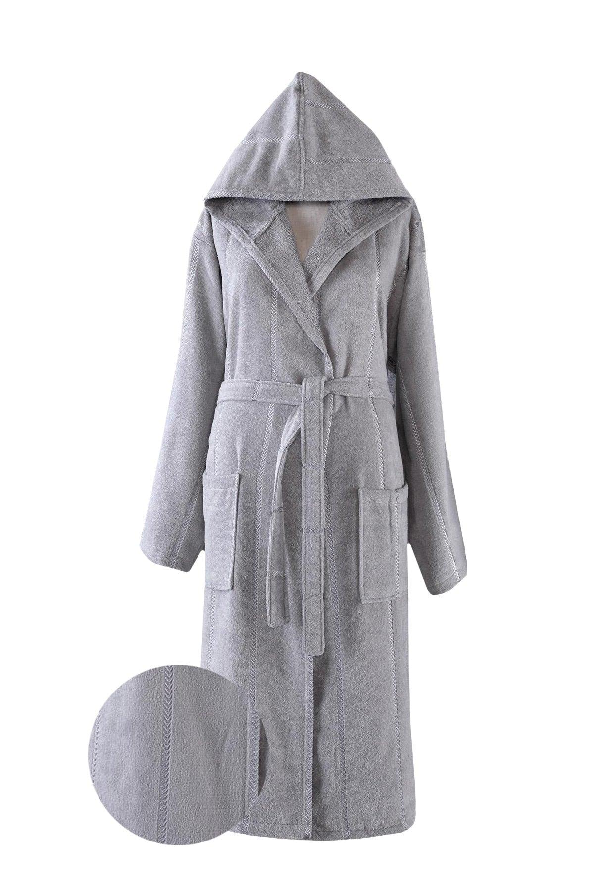 Cotton Hooded Unisex L/xl Bathrobe - Lara Gray