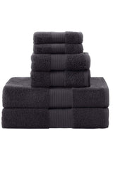 Cotton Luxury Bath Head Face Towel Set of 6 Black - Swordslife