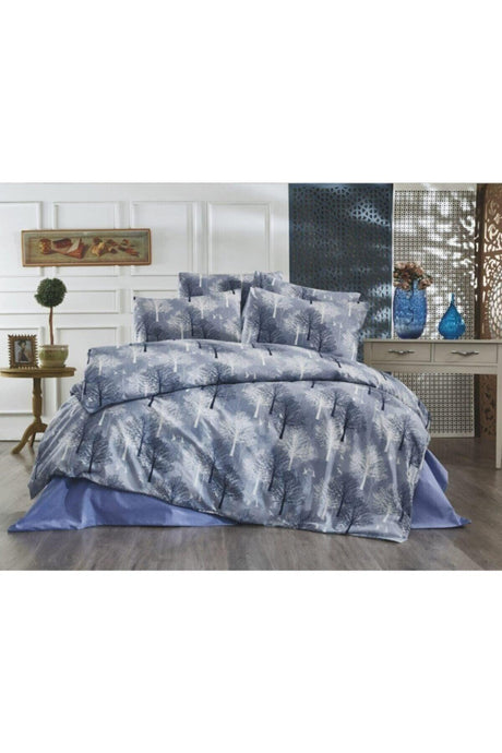 Cotton Blue Tree Double Duvet Cover Set - Swordslife