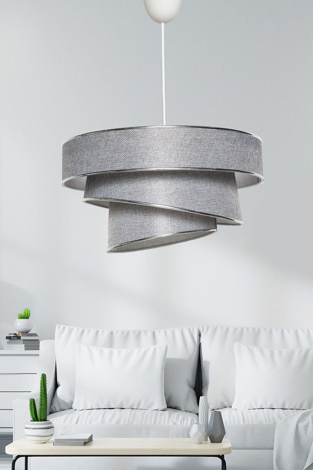 Couper Pendant Lamp Chandelier Gray Silver Mdrn-45 - Swordslife