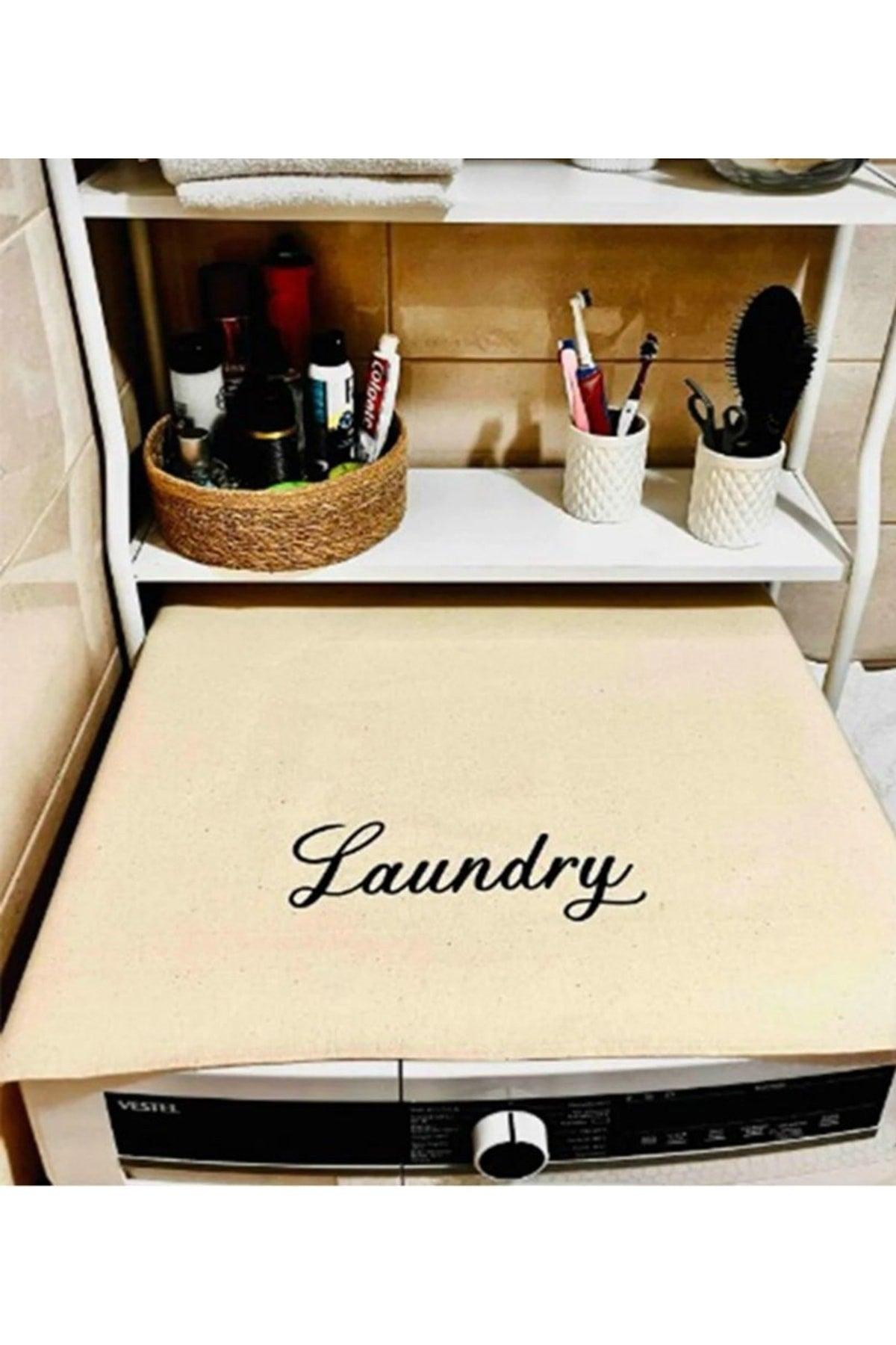 Cream Washing Machine Cover Laundry Printed - Swordslife