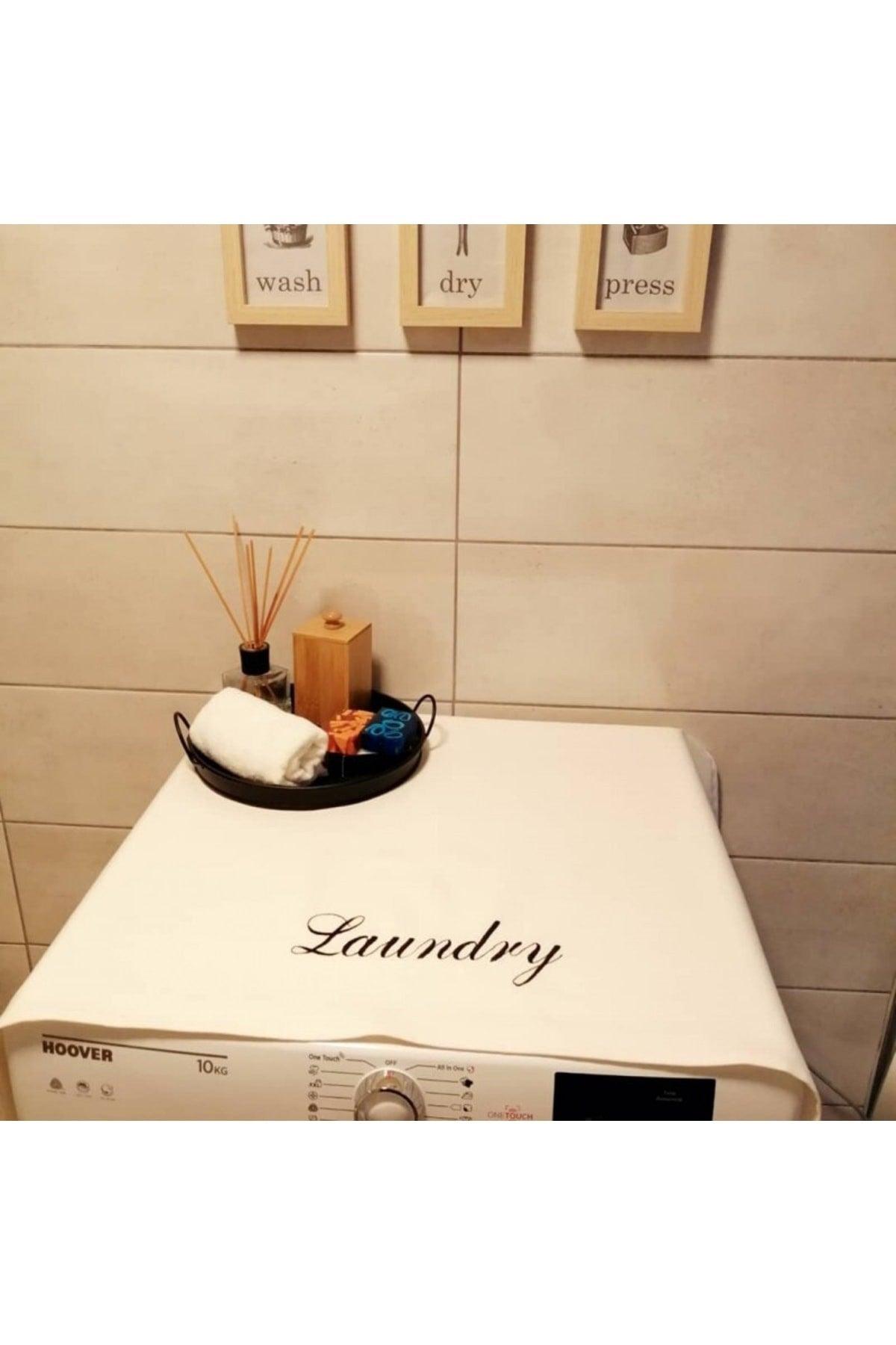 Cream Laundry Washing Machine Cover