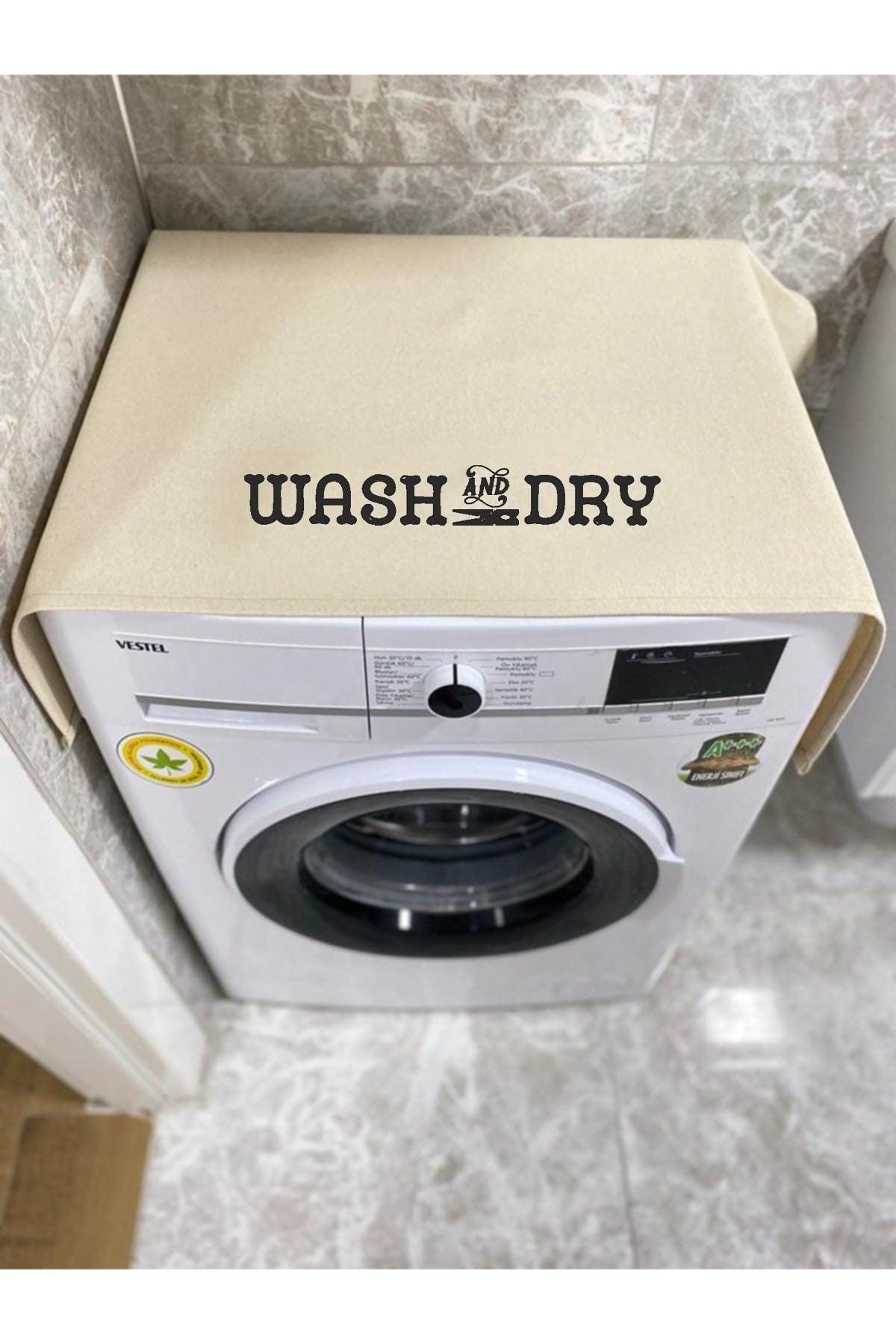 Cream Wash And Dry Washing Machine Cover