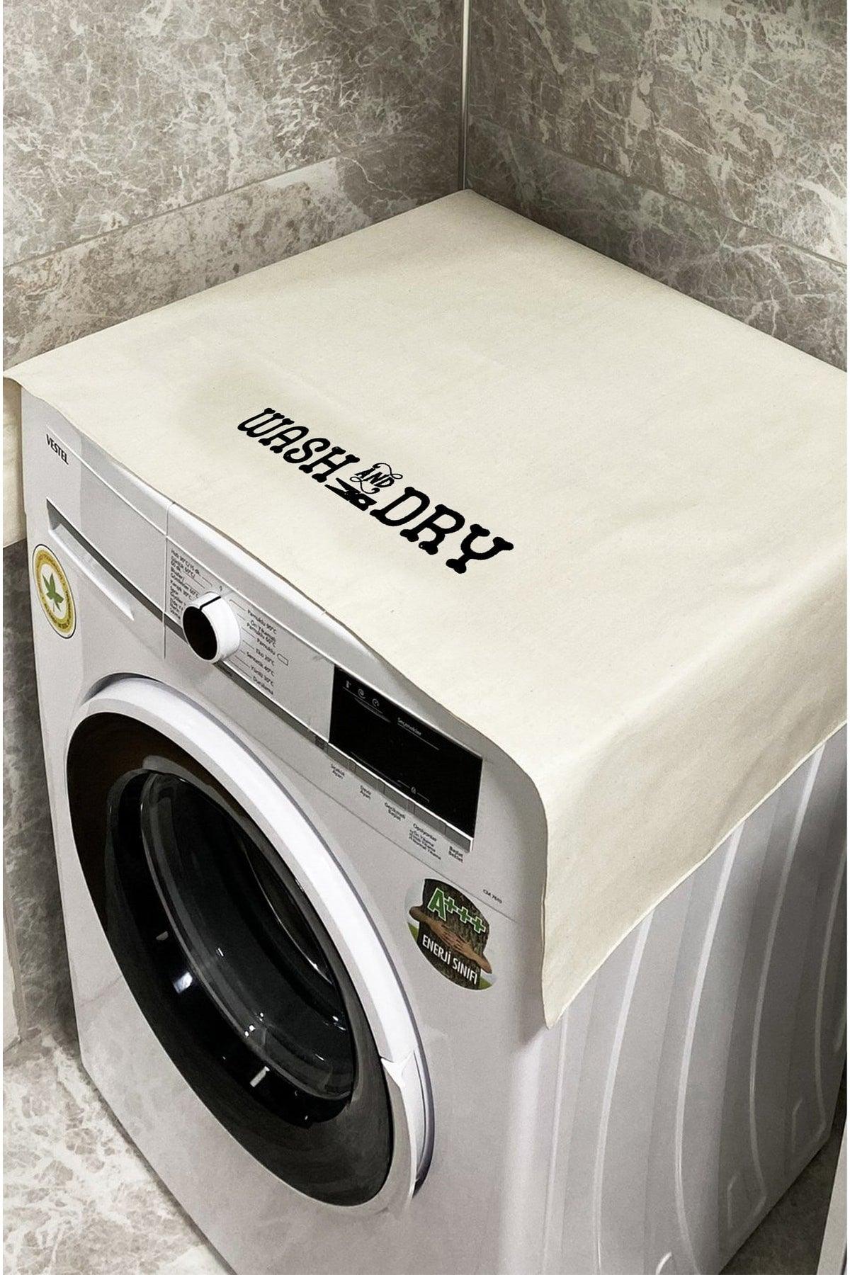 Cream Wash And Dry Washing Machine Cover