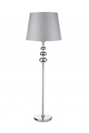 Crystal Stone 3 Piece Sphere Chrome Plated Floor Lamp Wicker Gray - Swordslife