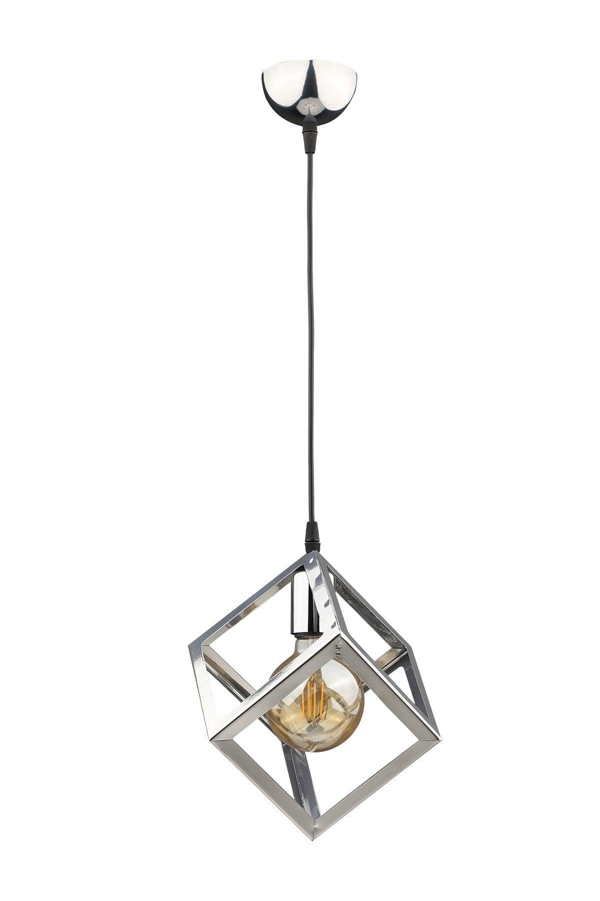 Cube Single Chandelier Chrome - Swordslife