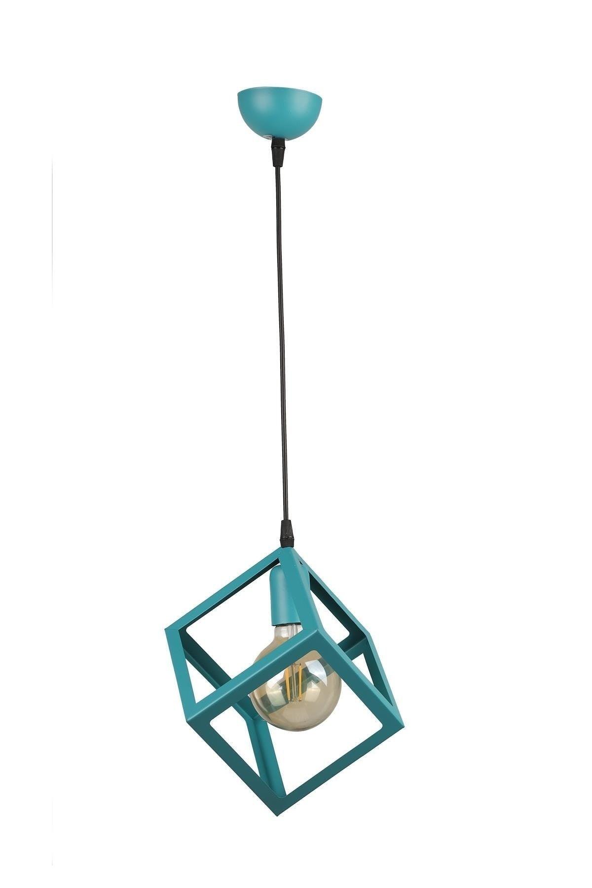 Cube Single Chandelier Turquoise