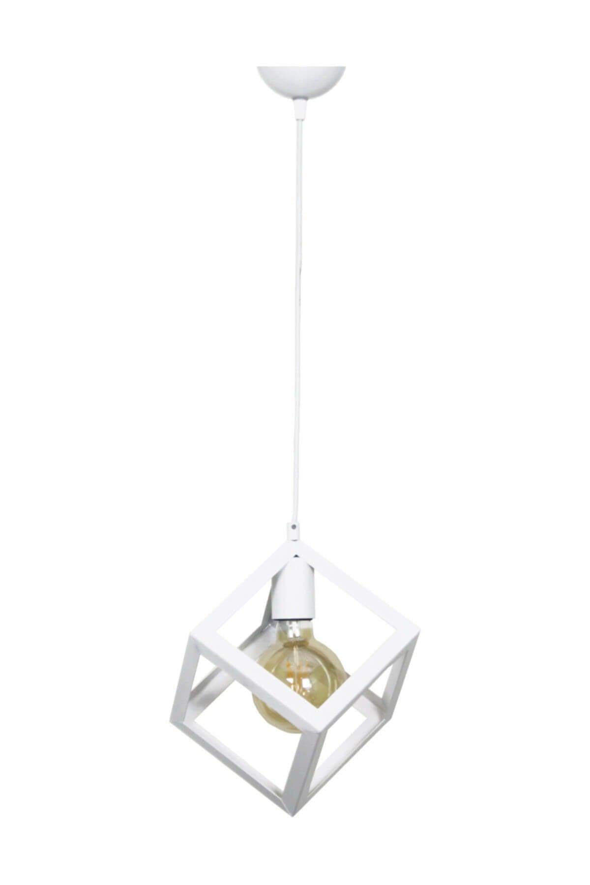 Cube Square Single White Pendant Chandelier - Swordslife