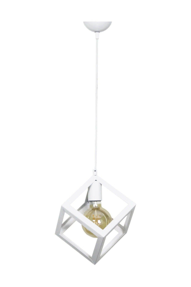 Cube Square Single White Pendant Chandelier - Swordslife