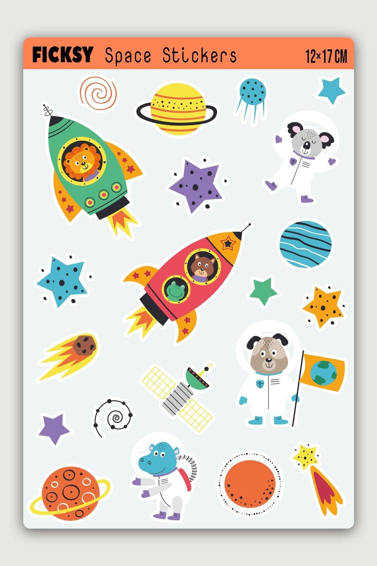 Cute Cosmic Animals Sticker Set - 21
