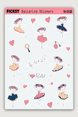 Cute Little Ballerina Girl Sticker Set - 21