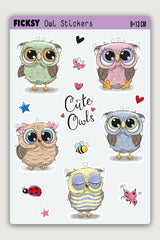 Cute Owl Sticker Set 15 Pieces Stickers