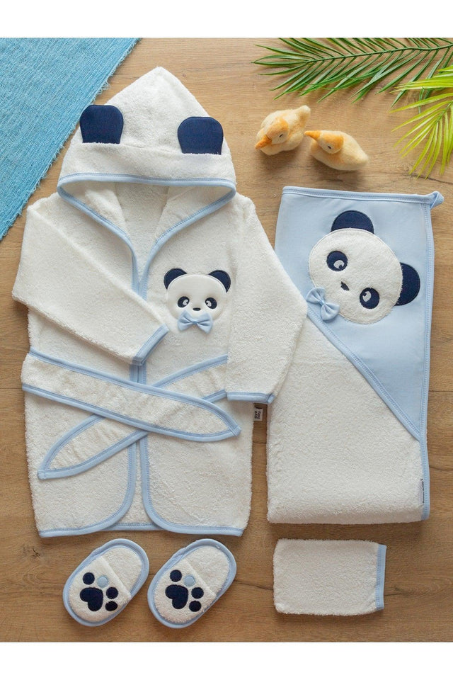 Cute Panda Baby Boy Bathrobe Set New