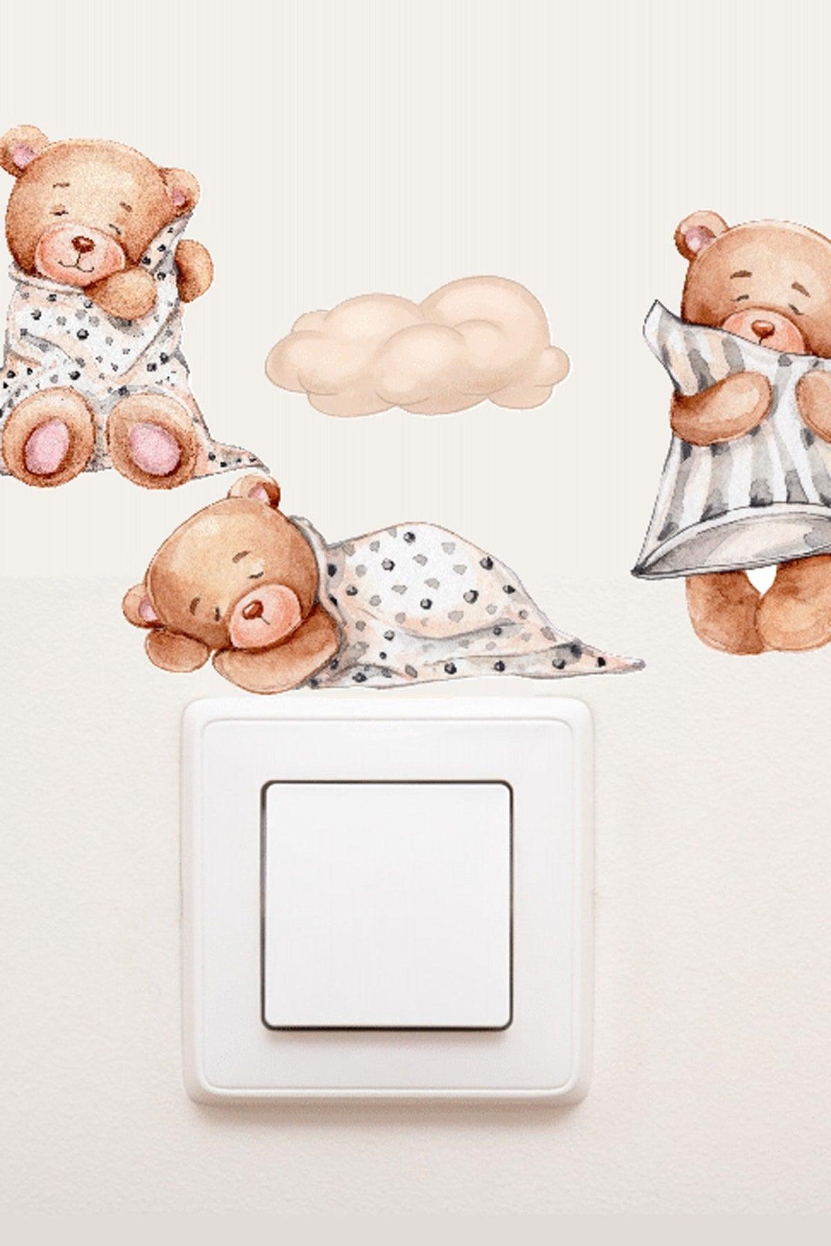 Cute Socket Sticker - 3 Pack Teddy Bear - Swordslife