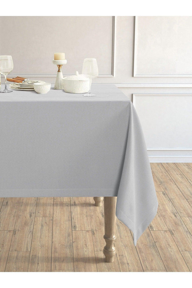 Daily Series Velvet Textured Light Gray Table Cloth - Swordslife