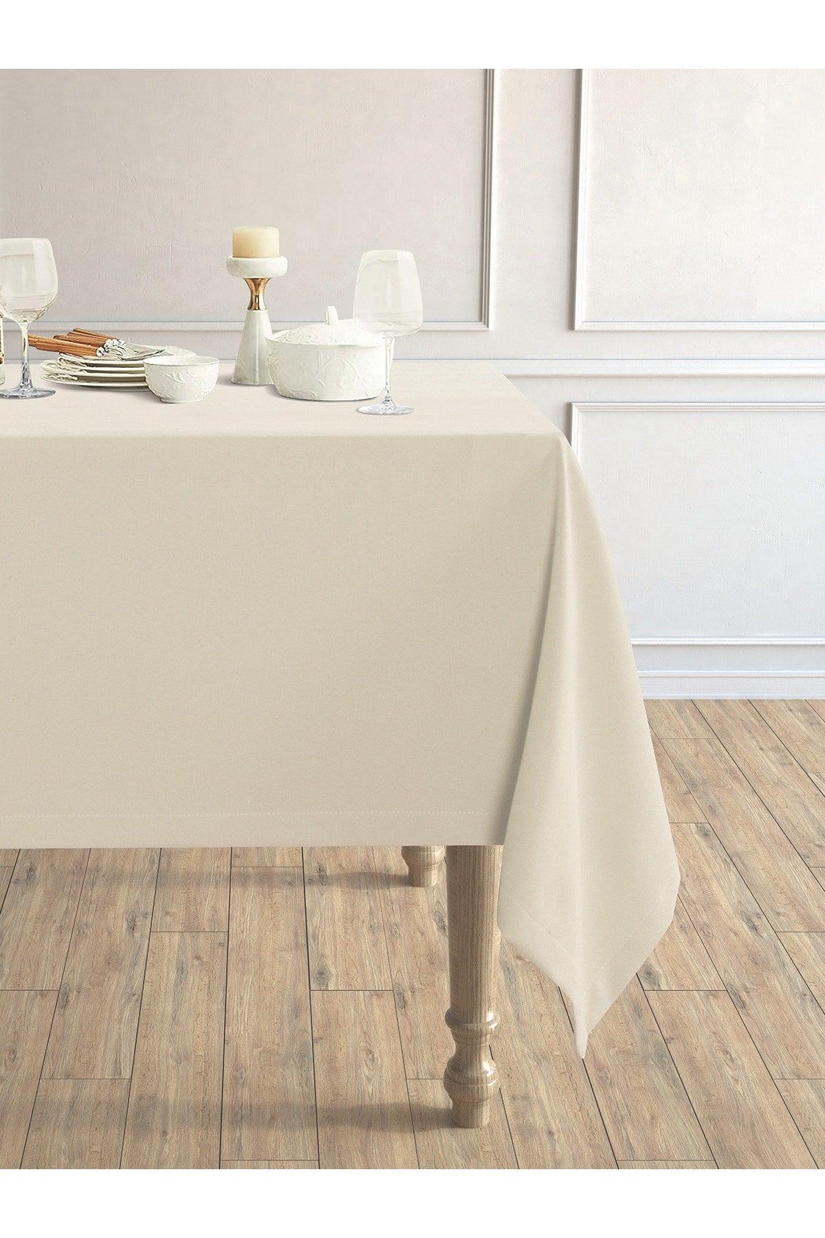 Daily Series Velvet Textured Beige Table Cloth - Swordslife