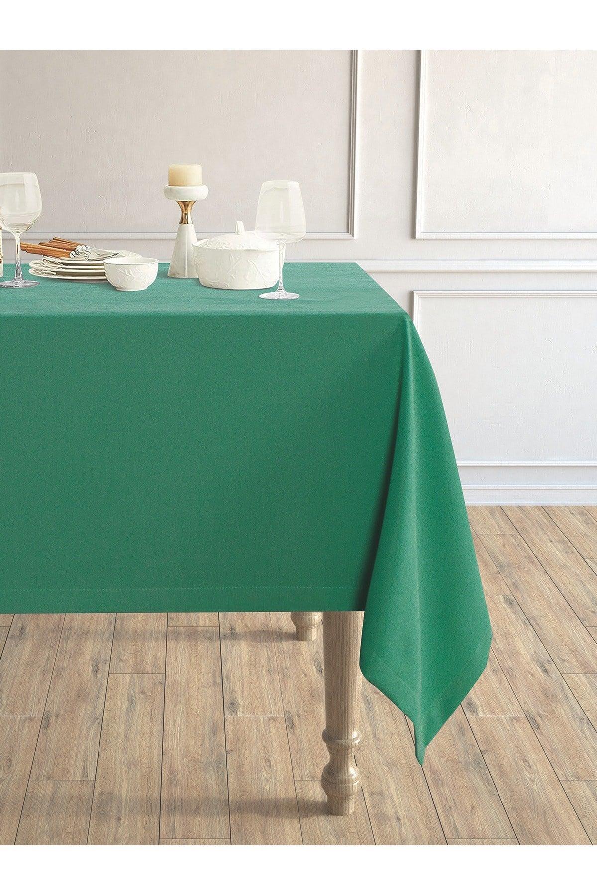 Daily Series Velvet Textured Emerald Green Table Cloth - Swordslife