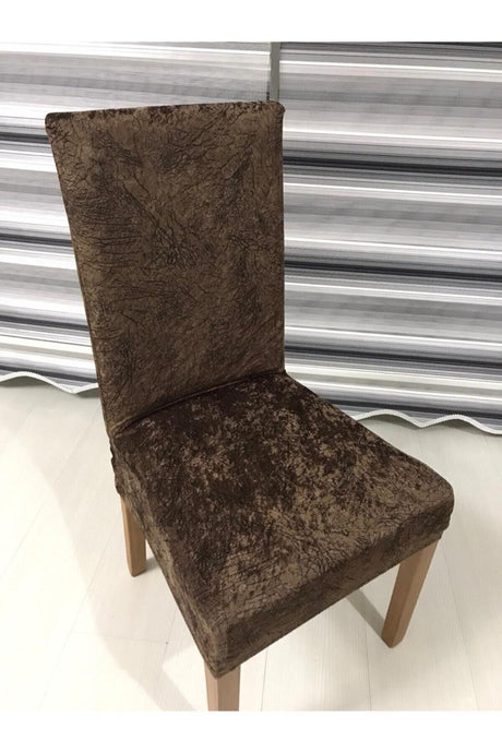 Vein Patterned Velvet Chair Cover Brown Color Digital Printed 1 Piece Lycra Elastic Seat Cover - Swordslife