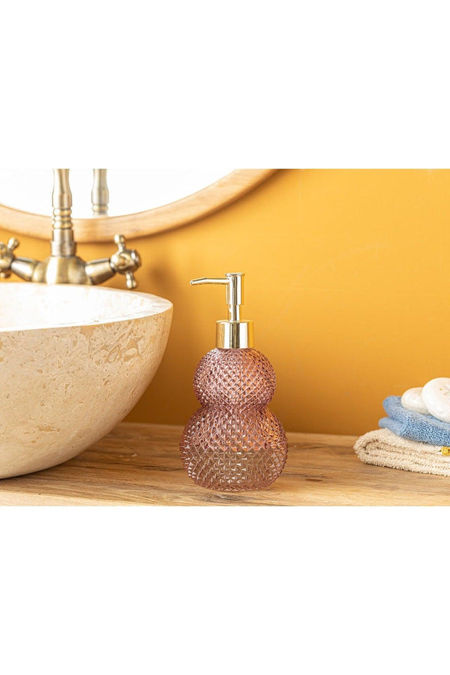 Darcy Glass Bathroom Liquid Soap Dispenser 350 Ml Pink - Swordslife