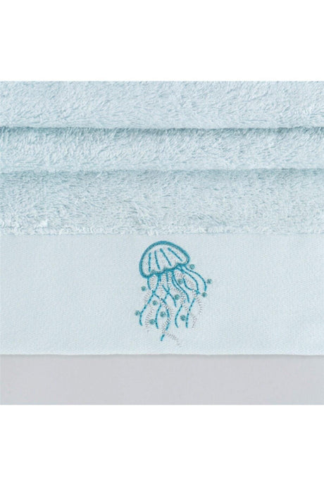 Darien Embroidered Face Towel 50x90 Cm Light Aqua - Swordslife