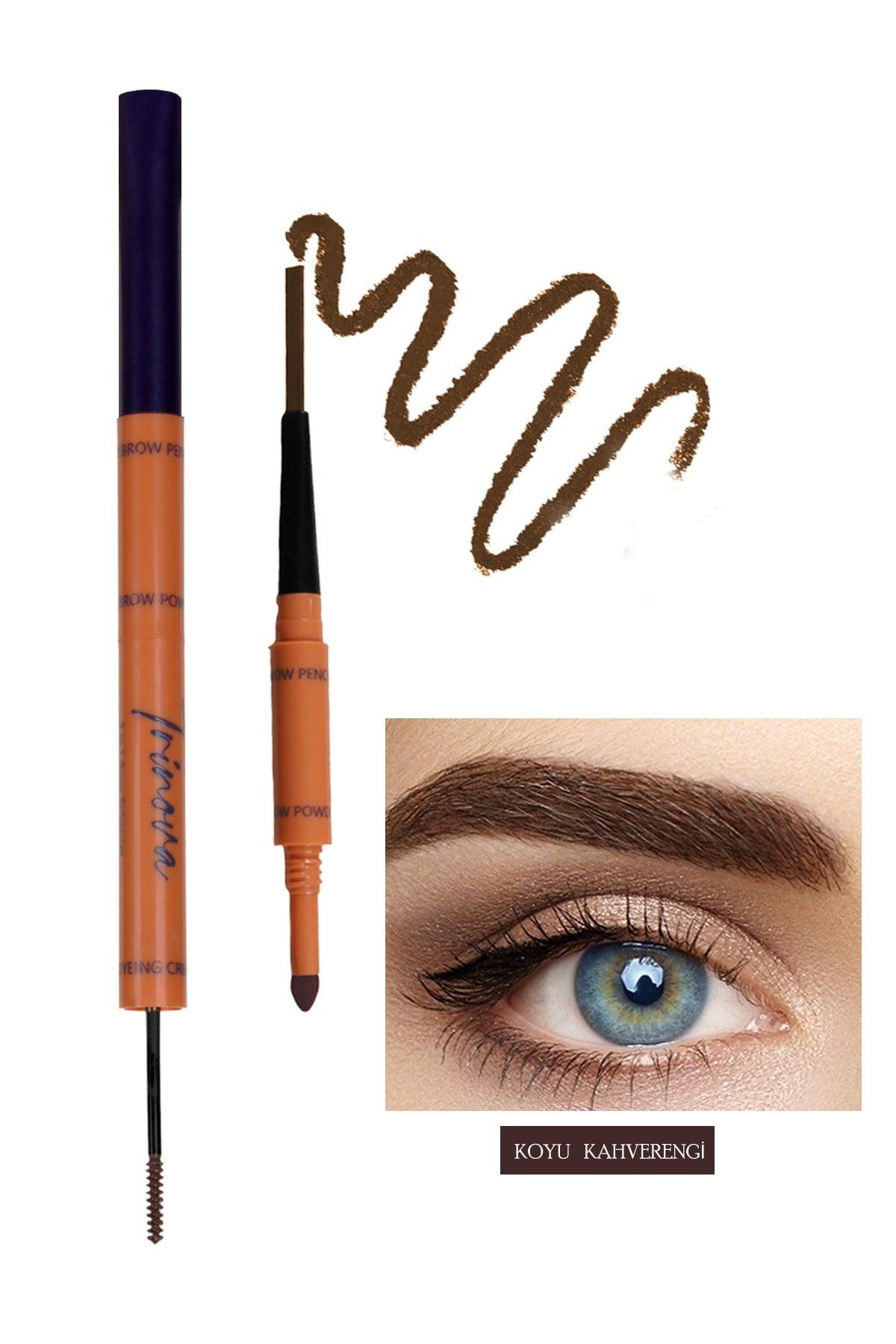 Dark Brown 3-Piece Eyebrow Set Eyebrow Pencil And