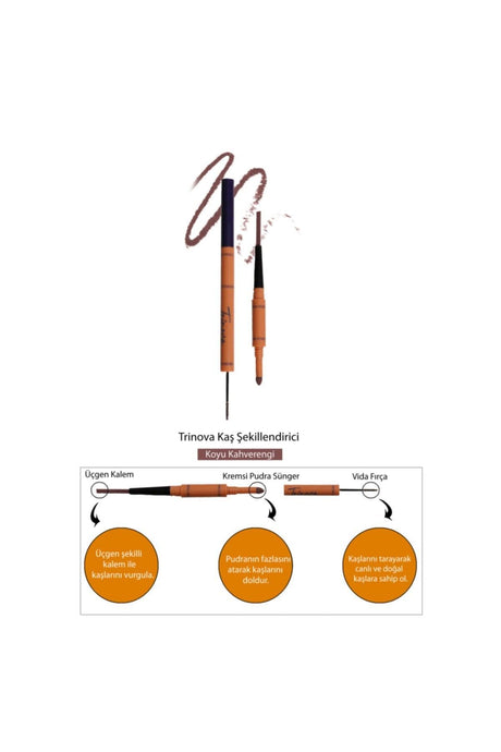 Dark Brown 3-Piece Eyebrow Set Eyebrow Pencil And