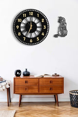 Decorative Mirrored Wall Clock 50x50cm + Cat Table - Swordslife