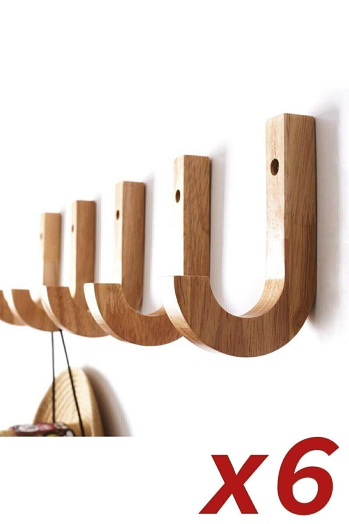 Decorative Natural Wooden Hook Hanger Wall Hanger Hanger Hanger Wooden Hanger 6 Pcs - Swordslife