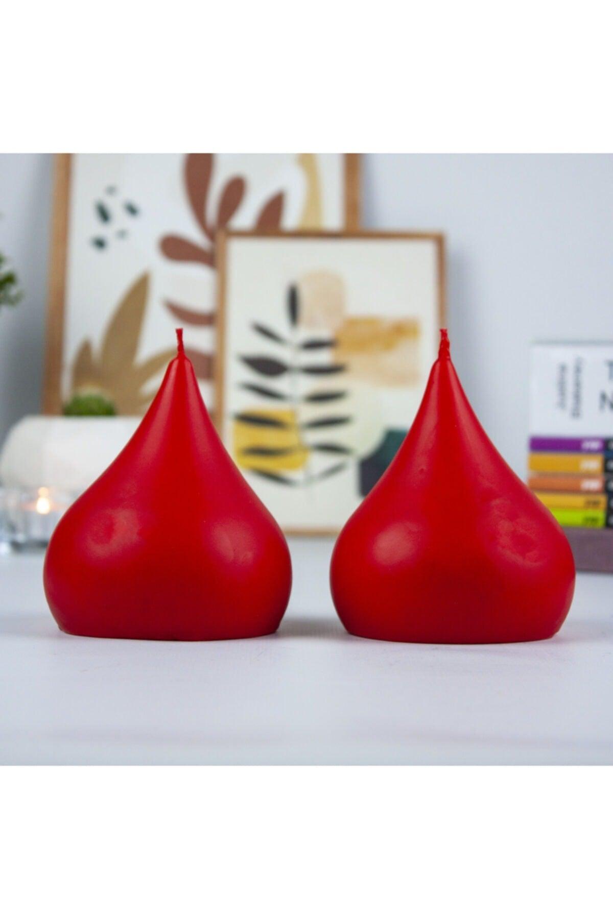 Decorative Pear Candle Set of 2 Red - Swordslife