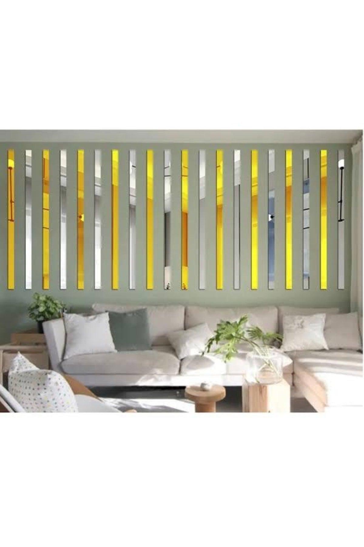 Decorative Strip Gold Mirror Plexi Wall Ornament 2.5x100cm (Adhesive) - Swordslife