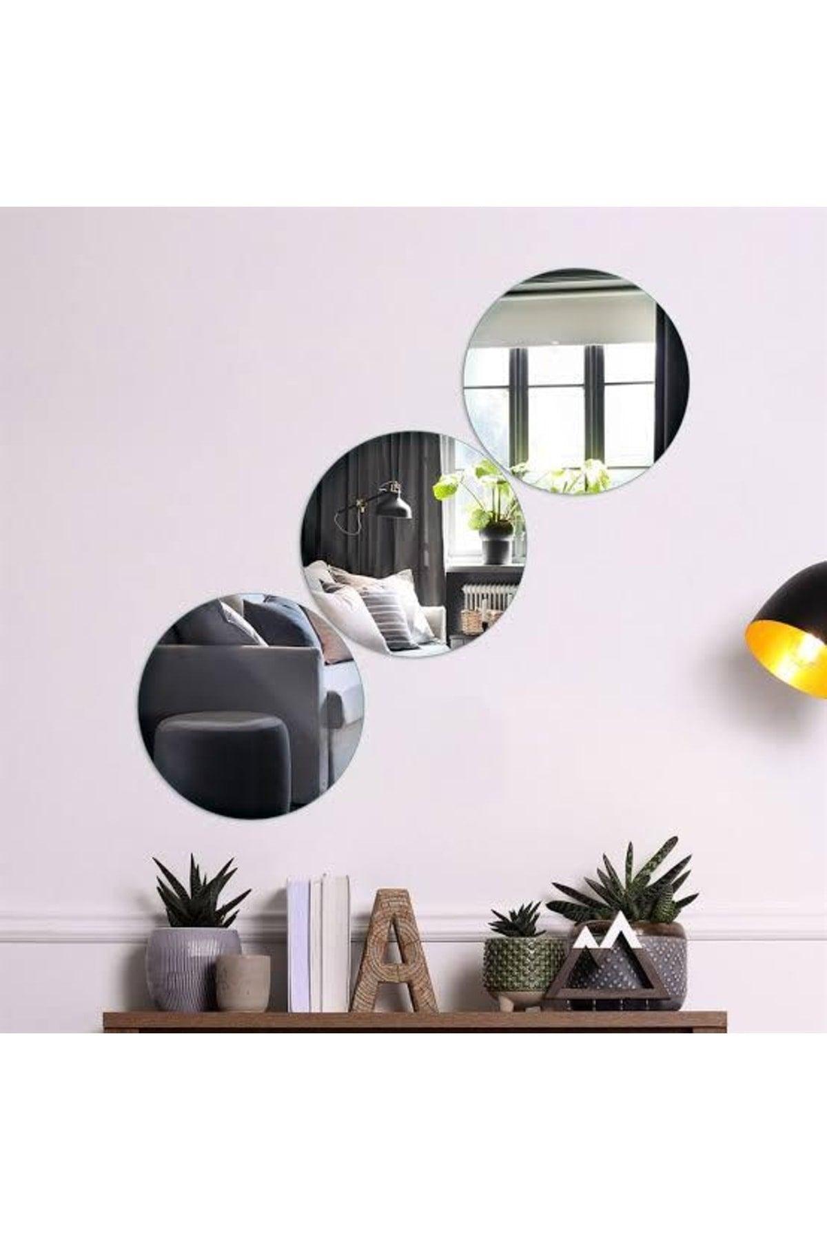 Decorative Round Silver Mirror Plexi Wall Ornament (Adhesive) - Swordslife