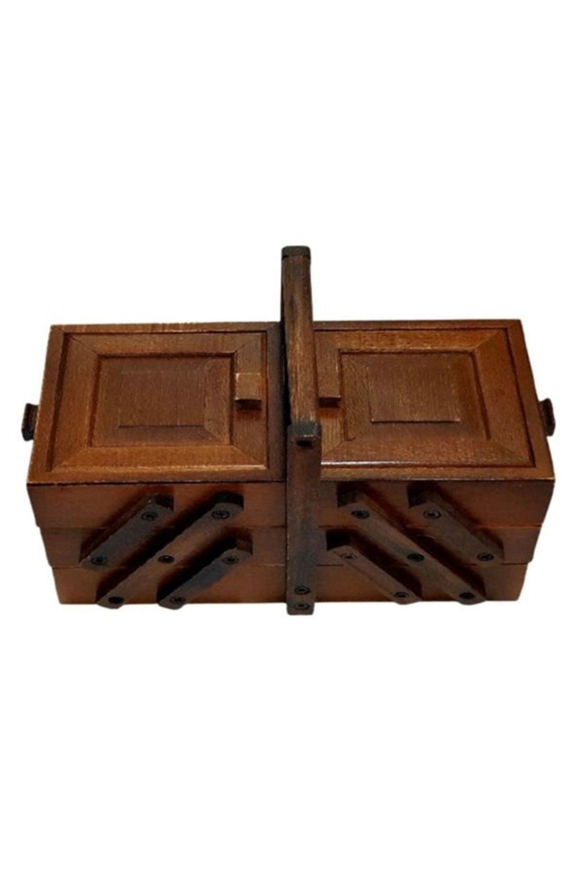 Decorative Sewing And Accessory Box Medium Size Organizer 3 Tiers 5 Eyes Jewelry Box - Swordslife