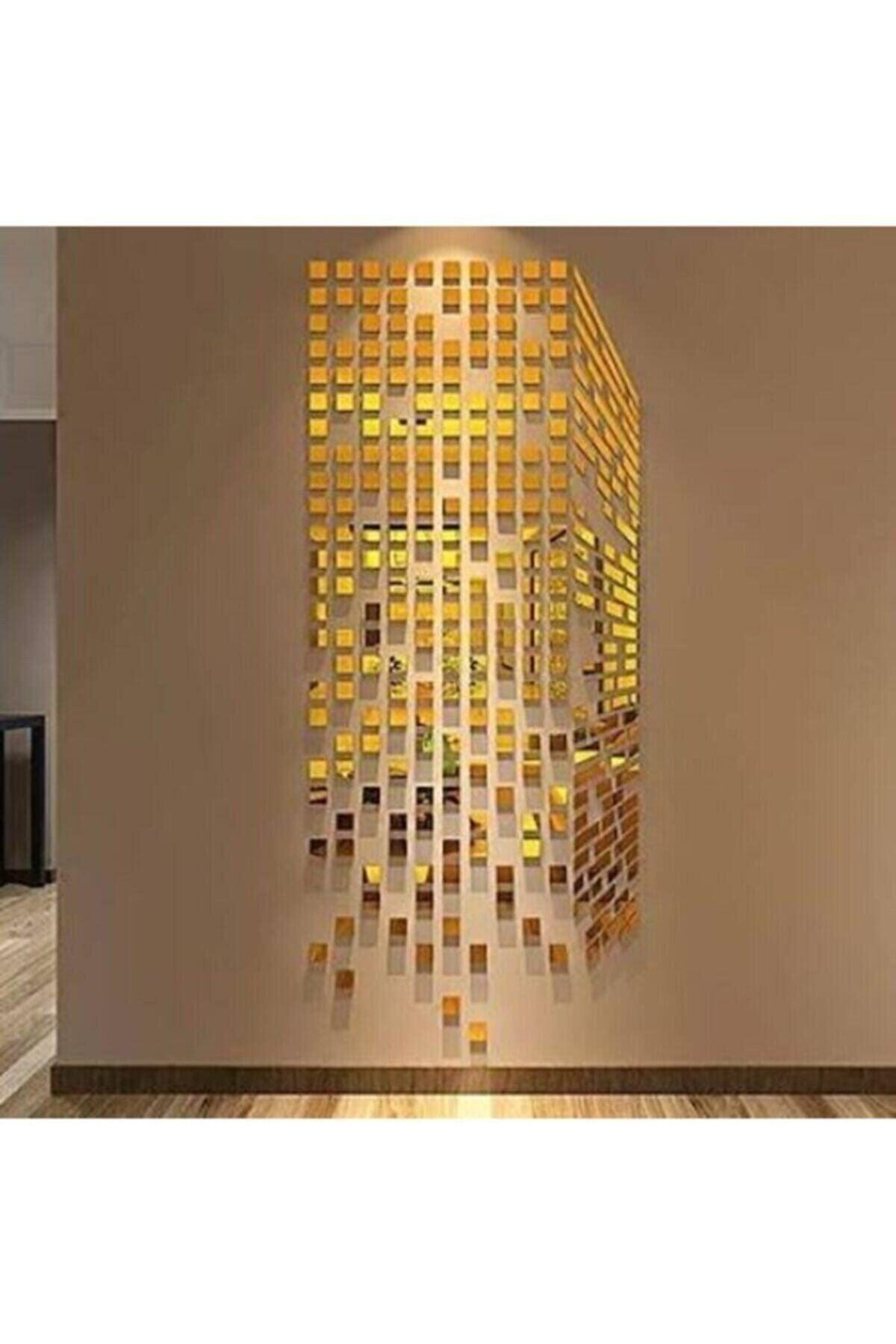 Decor Ornamental Mosaic Mirror 200x Pieces Plexi Decorative Gold Hallway Bathroom Dfffh - Swordslife