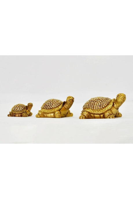 Decorative 3-Pack Turtle Trinket Gold with Swarovski Stones - Swordslife