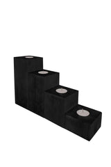 Decorative Wooden Candlestick Candle Holder Set of 4 Black - Swordslife