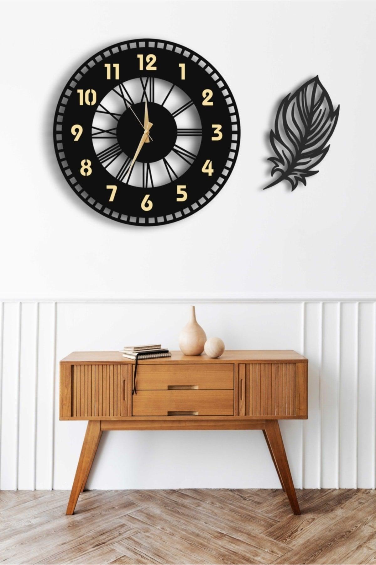 Decorative Mirrored Wall Clock 50x50cm + Leaf Table - Swordslife