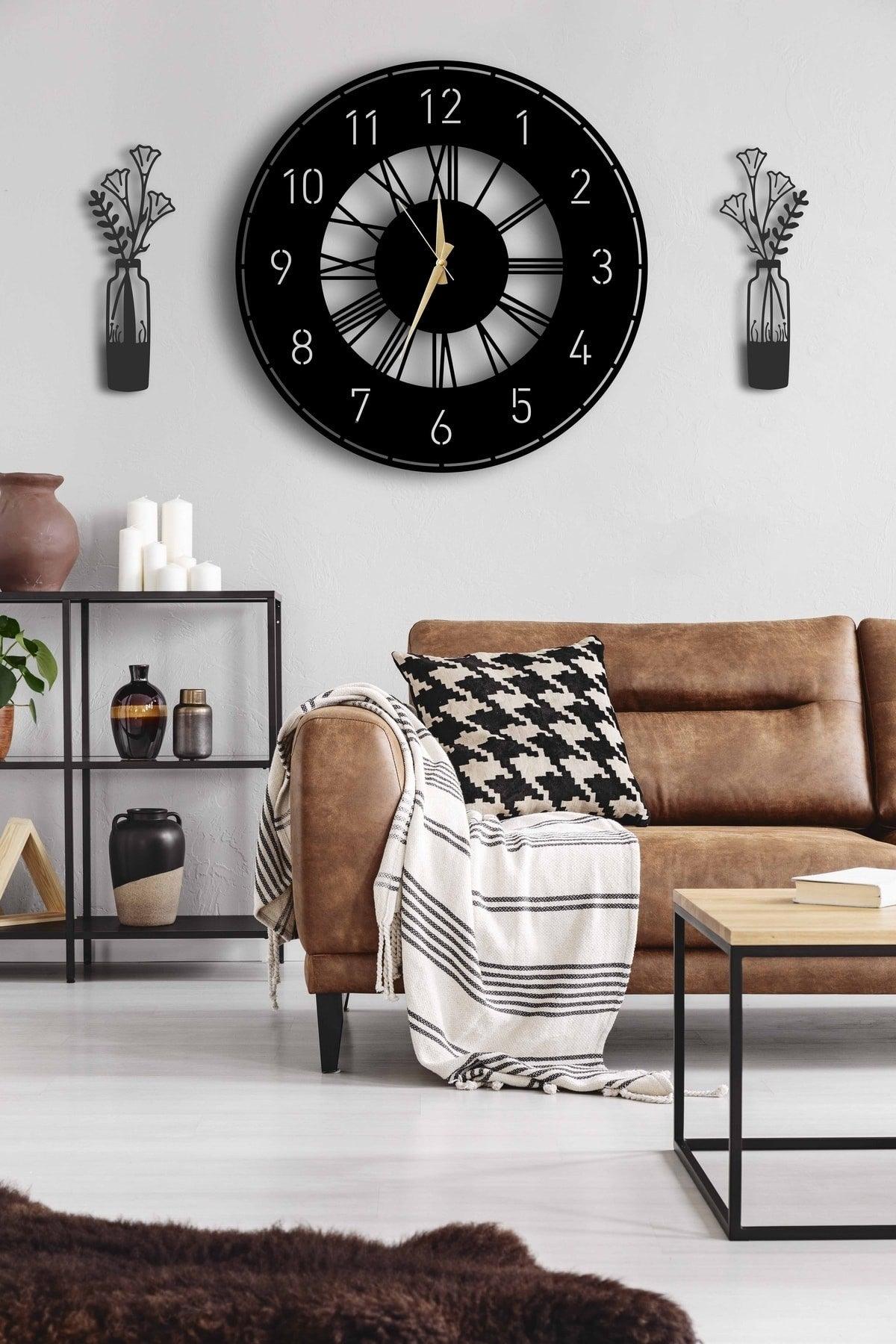 Decorative Wall Clock 50x50cm + Vase Painting - Swordslife