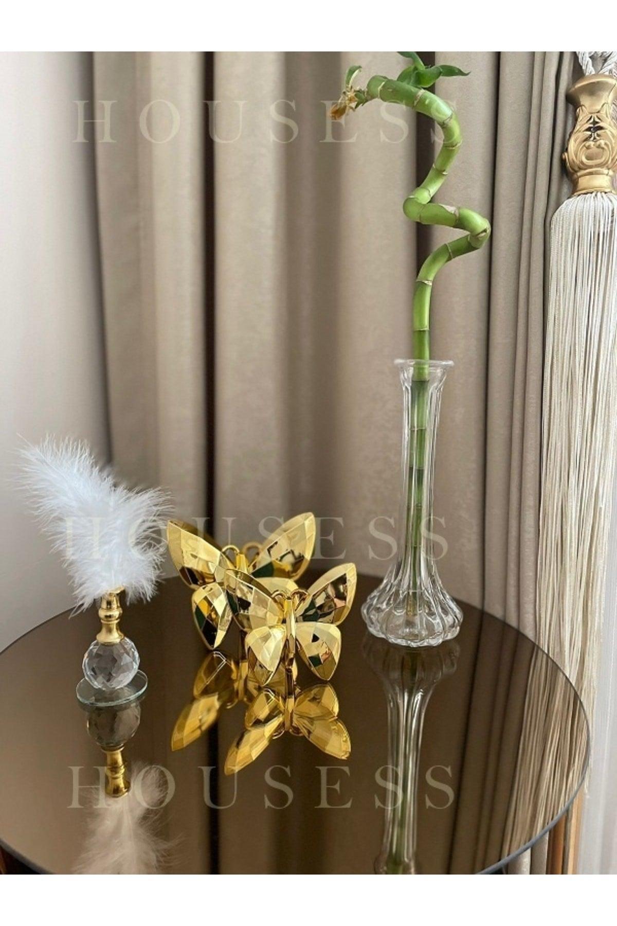 Decorative Gold Butterfly And Gold Feather Trinket Ornament - Swordslife