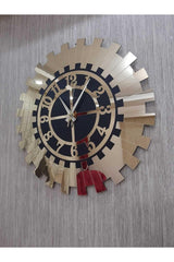 Decorative Gold Luxury Sun Wall Clock Modern Mirrored Plexiglass Turkish Numeral 50x50 - Swordslife