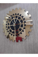 Decorative Gold Luxury Sun Wall Clock Modern Mirrored Plexiglass Turkish Numeral 50x50 - Swordslife