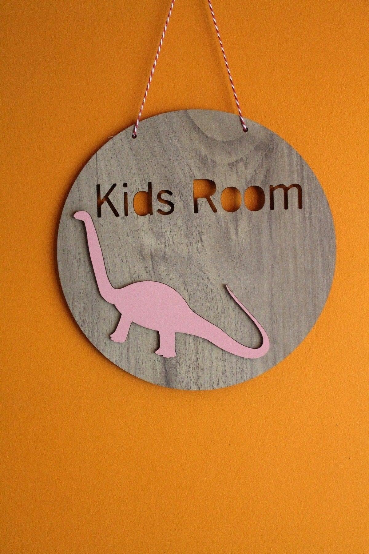 Decorative Kids Room Pink Dinosaur Lacquer Kids Room Door & Wall Decoration - Swordslife