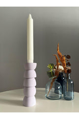 Decorative Candlestick, Lilac Color, Large Size, Terrazzo, Stone Powder, Candle Holder - Swordslife