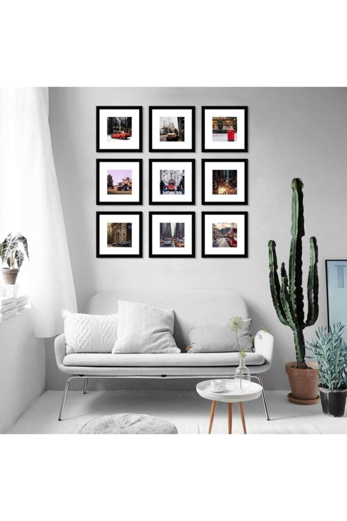 Decorative Black Frame Set 9 Pieces 20x20 Glass - Swordslife